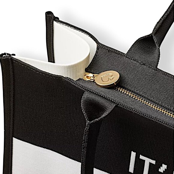 Kate Spade New York x Target Colorblock Black & White Knit Tote Bag – NEW - Picture 9 of 11